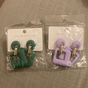 NWT fashion Earrings Two Pairs. Pierced/posts